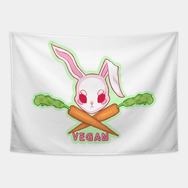 Vegan Bunny Tapestry by Sugarnspice