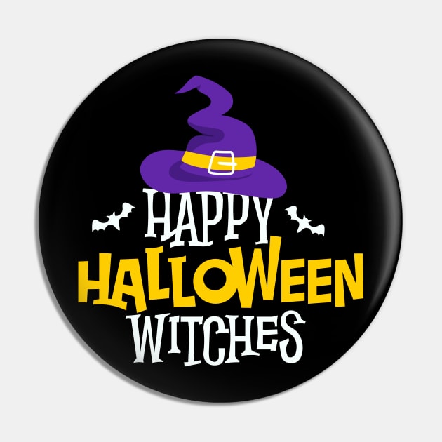 Happy Halloween Witches Pin by JabsCreative