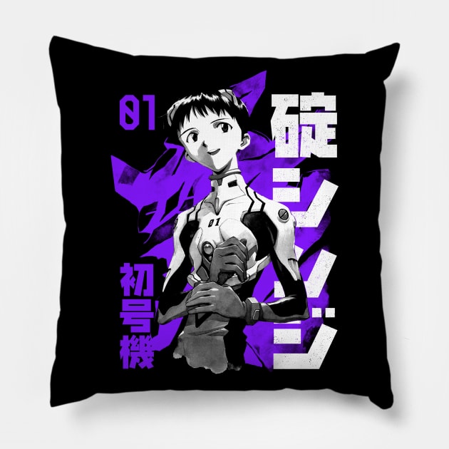 EVA Pilot 01 (white) Pillow by geekingink