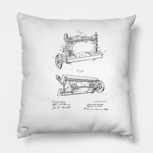 Sewing Machine Vintage Patent Drawing Pillow