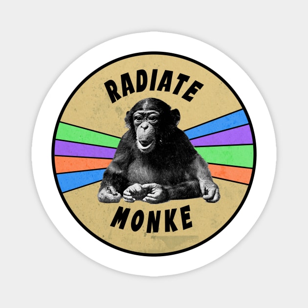 Radiate monke monkey funny happy chimp meme Magnet by Captain-Jackson