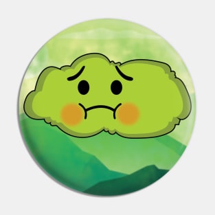 Fantasy Green Cloud With Nausea Face Pin