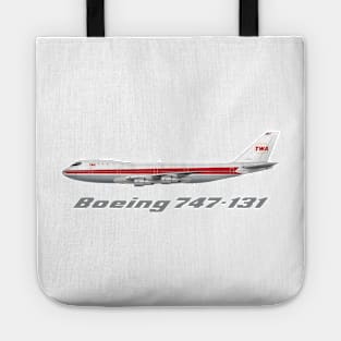 TWA Trans World Airlines 747-131 Tee Shirt Version Tote