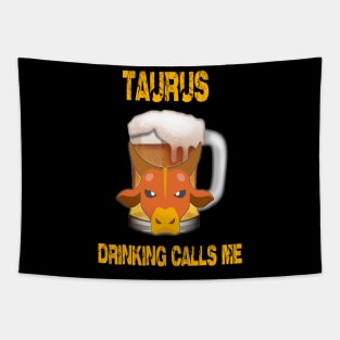 Taurus Sign Funny Beer T-Shirt Tapestry