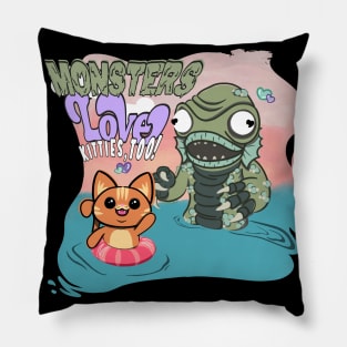 Monsters Love Kitties, too! - Gilly Pillow