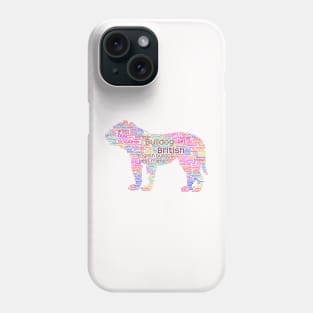 English Bulldog Animal Pet Text Word Cloud Phone Case