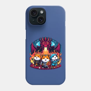 Cute Kawaii Funny RPG Fantasy World Board Game Hamster Pet Lover Dragon Knight Archer Warrior Phone Case