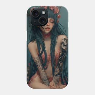 Geisha and skull 93012 Phone Case