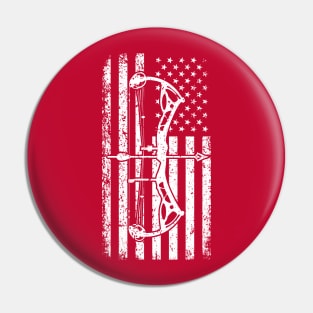 Bow Hunting Archery American Flag Patriotic Bow Hunters Pin