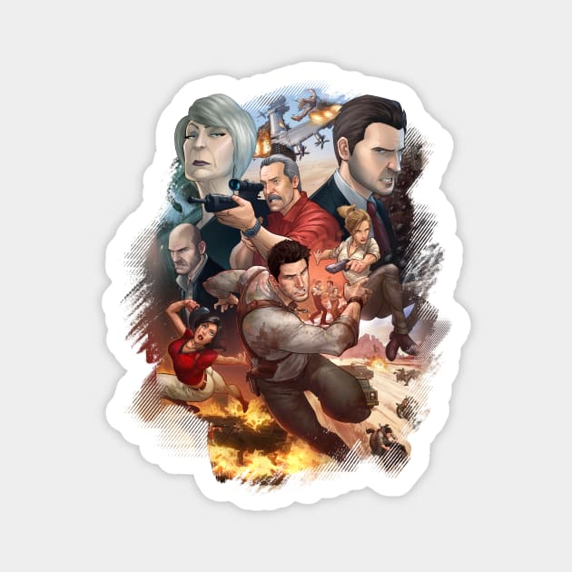 Uncharted 3 Magnet by PatrickBrownArt