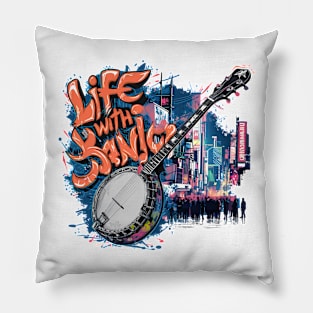 Life With Banjo, Banjo Graffiti Design Pillow