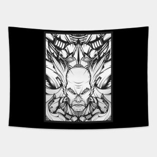 balck white robot Tapestry