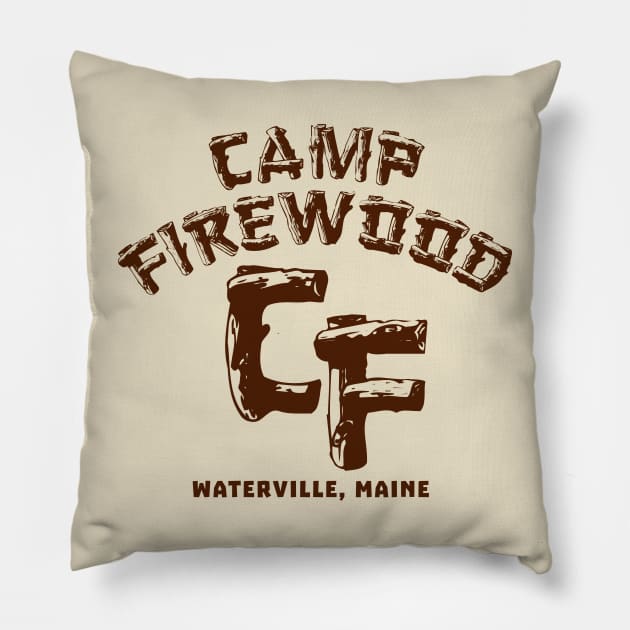 Camp Firewood Pillow by MindsparkCreative