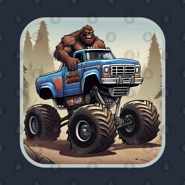 Bigfoot Driving a Monster Truck. by Gone Retrograde