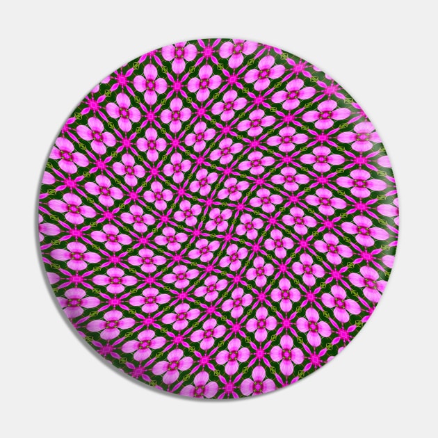 Bright Pink Flower Pattern Pin by PatternFlower