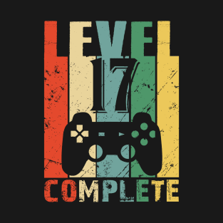 Vintage 17th Wedding Anniversary Level 17 Complete Video Gamer Couple T-Shirt