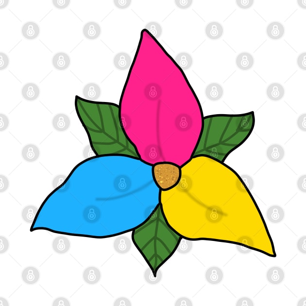 Pansexual pride flower by Becky-Marie