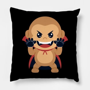 cute monkey in dracula costume Pillow