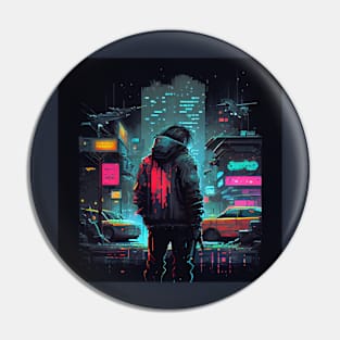 Cyberpunk Man PixelArt Pin