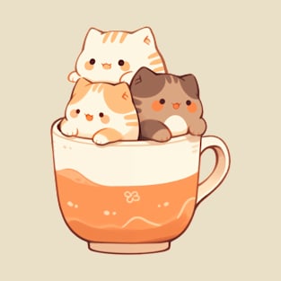 Kawaii kittens in the cup T-Shirt