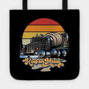 Keep on Mixin’ Retro Concrete Cement Mixer Truck Cartoon Tote