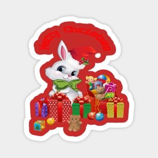 MERRY CHRISTMAS BUNNY Magnet