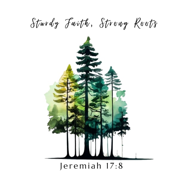 Sturdy Faith, Strong Roots Christian Art by Cedars and Eagles