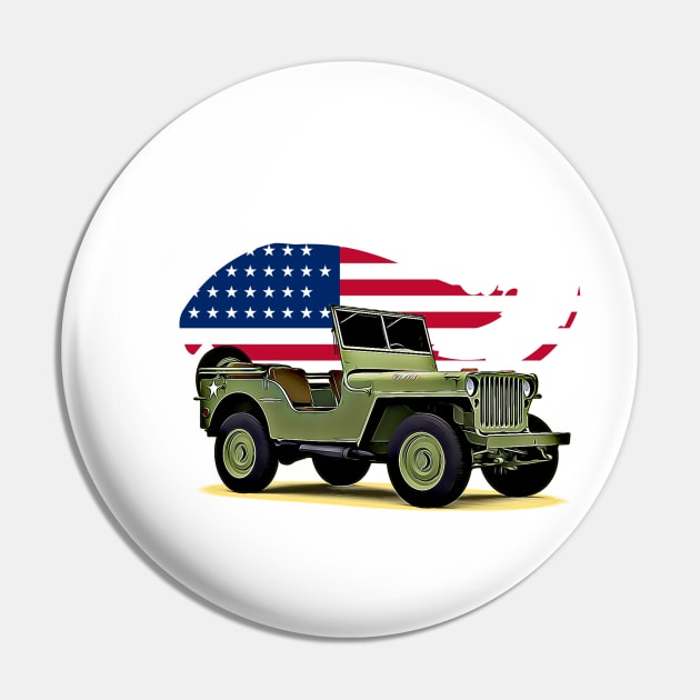 Willys Jeep USA Print Pin by Auto-Prints