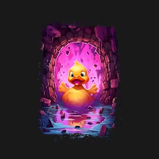 Mystical Encounter: Duck in the Purple Monster Hole | Fantastical Ruins T-Shirt