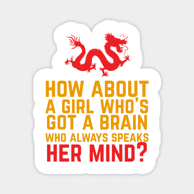 How About a Girl Who's Got a Brain? Magnet by snitts