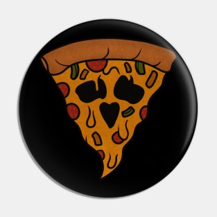 Funny Pizza Skull Face Dripping Halloween Pin