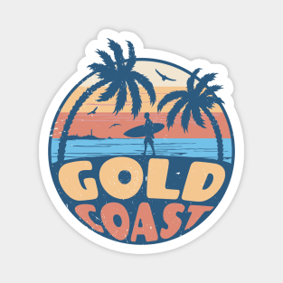Vintage Surfing Gold Coast, Australia // Retro Summer Vibes // Grunge Surfer Sunset Magnet