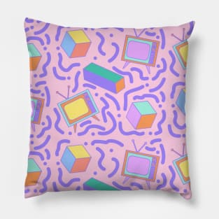 90s Aesthetic Funky Patterns Risograph Floral Pattern Pillow