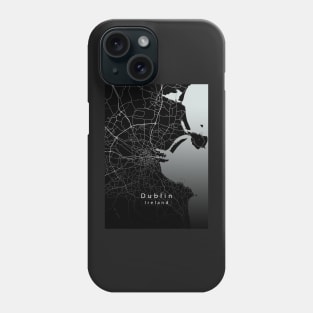 Dublin Ireland City Map dark Phone Case