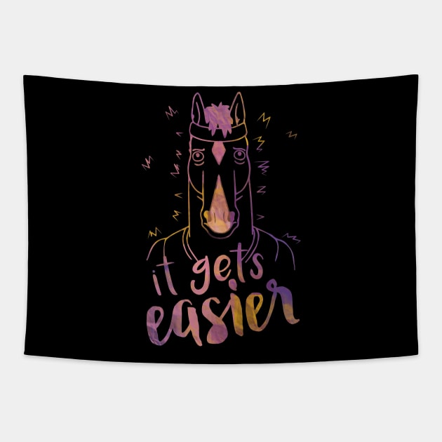 It Gets Easier Outline Color Tapestry by InsomniackDesigns