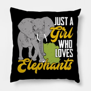 Just A Girl Who Loves Elephants Pillow