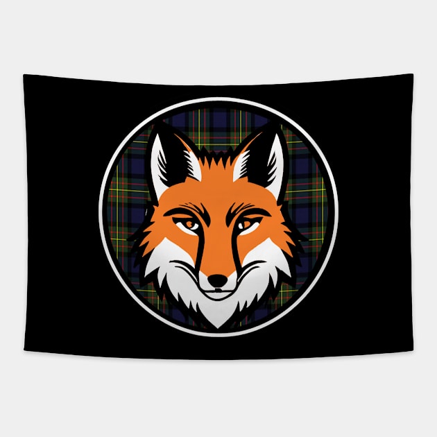 Good Ol Fox Patch with MacLaren Tartan Background - If you used to be a Fox, a Good Old Fox too, you'll find this bestseller critter patch design perfect. Tapestry by SeaStories