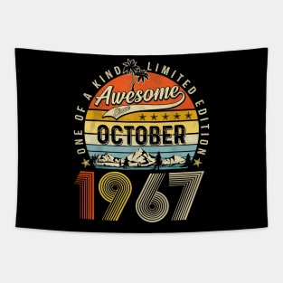 Awesome Since October 1967 Vintage 56th Birthday Tapestry