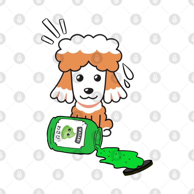 Cute French Poodle Spilled Wasabi sauce by Pet Station