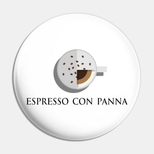 Hot Espresso con panna coffee in top view flat design illustration Pin
