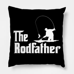 The Rodfather Funny Fishing Gift for Fisherman Pillow