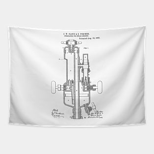 Lubricator for steam engine Vintage Patent Hand Drawing Tapestry