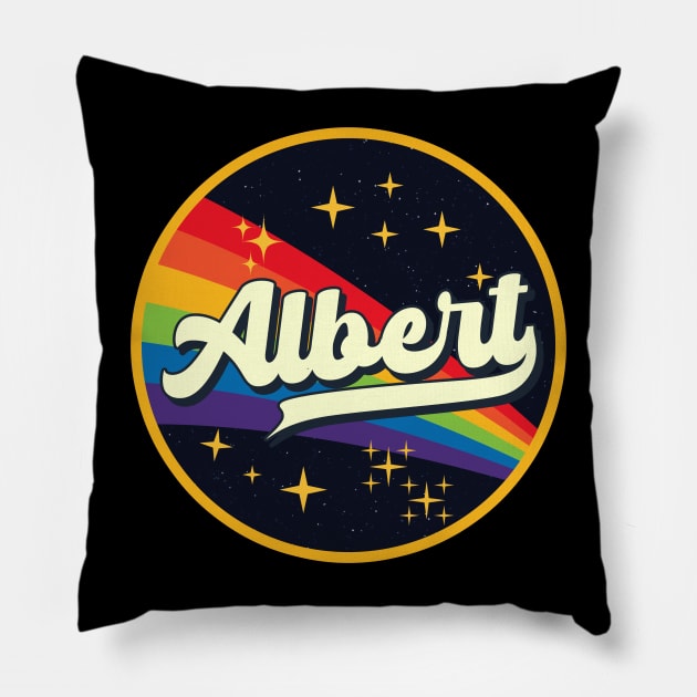 Albert // Rainbow In Space Vintage Style Pillow by LMW Art