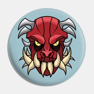 Red Horned Demon Pin