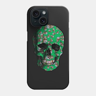 Happy Skull Random Pattern (Green) Phone Case