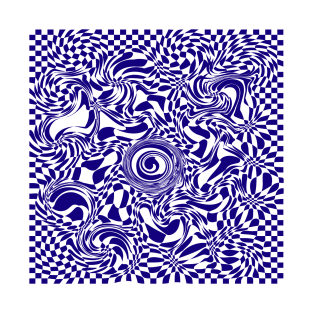 Optical illusion blue T-Shirt