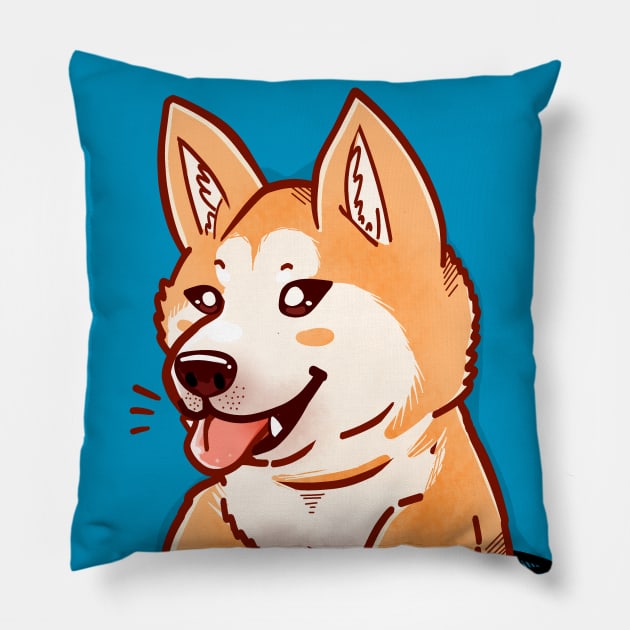 Pocket Cute Akita Puppy Pillow by TechraPockets