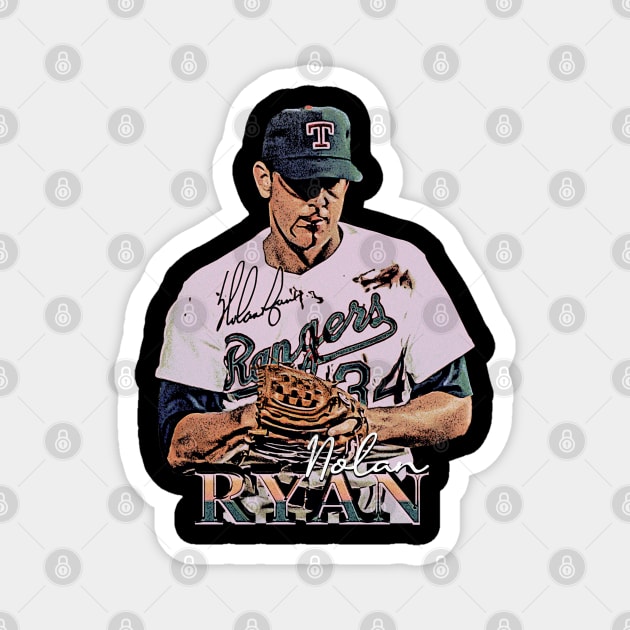 Nolan Ryan Bloody Lip Vintage Magnet by jawiqonata