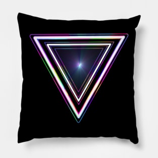 Glowing Geometric 1980s Triangle Pillow