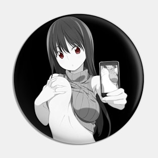 Waifu Material Japanese Anime Selfie Undress Babe Lewd Girl Pin